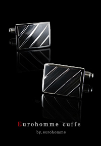 eurohomme No.CS22 black pearl cross frame cuffs